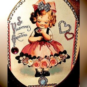 Pink Rayon Valentine 💘 LOVE Patterned Button Down Long Sleeve Shirt Large